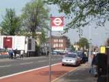 [Sorthbound bus stop by Brettenham Road (26/04/2004).]