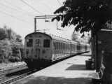 [302 201 at Roydon on a Bishop's Stortford to Liverpool Street service (07/08/1975).]