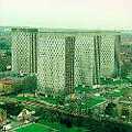 [The four Barbot Estate tower blocks viewed from the air.]